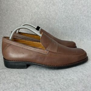 Sandro Moscoloni Leather Dress Brown Loafer Mens Size 9D